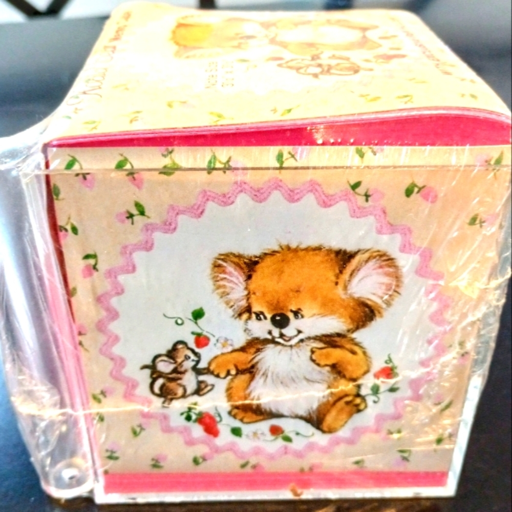 Vintage 80s Notepad Koala Office Supplies Desk Supplies Notepad Cube Pen Holder